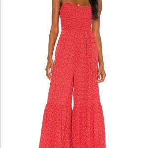 Free People Little of Your Love Jumpsuit-Cayenne Combo Size XS